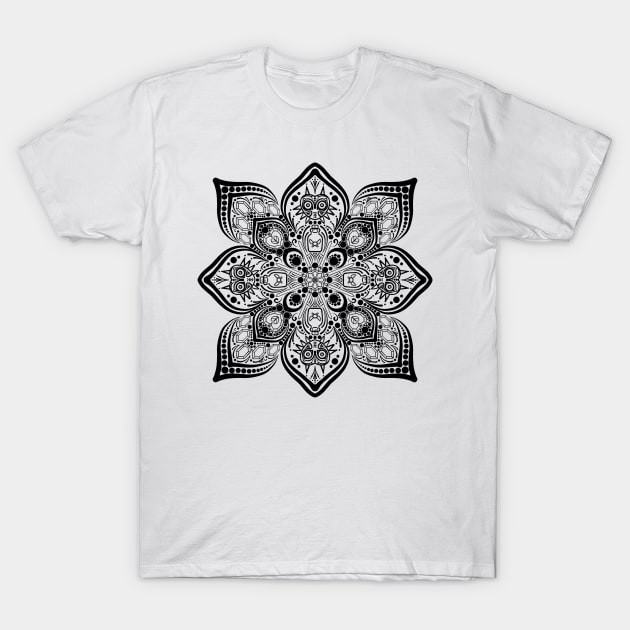 Black Gamer Mandala T-Shirt by AustomeArtDesigns